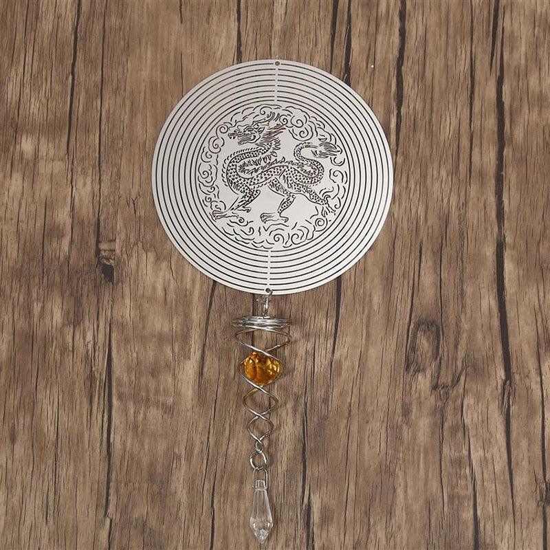 Butterfly Wind Spinner Hanging With Gazing Ball Spiral Tail 3D Metal Rotating Outdoor Stainless Steel Butterfly Metal Wind Chime Christmas Pendant Hanging Spiral Wind-chimes Garden Yard Home Decor Stevvex