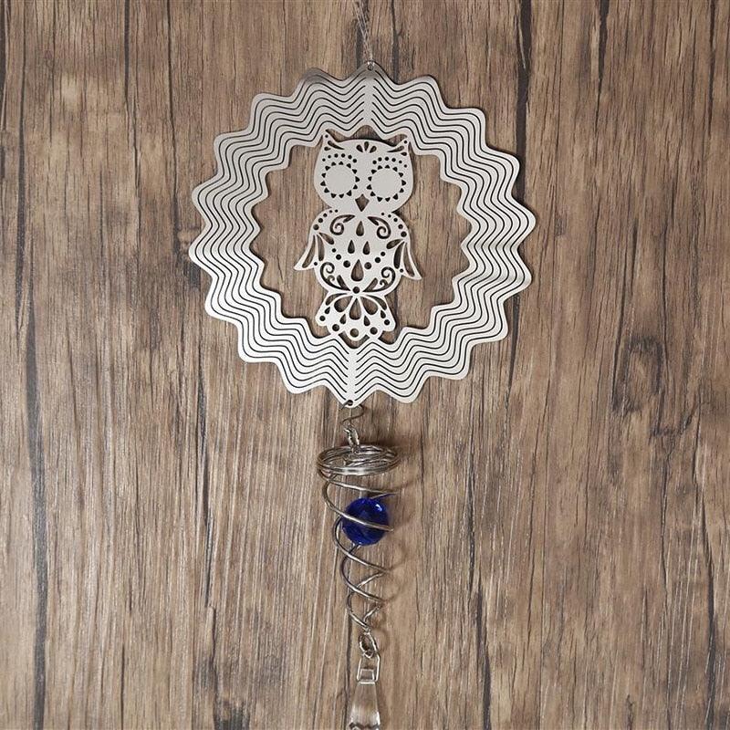 Butterfly Wind Spinner Hanging With Gazing Ball Spiral Tail 3D Metal Rotating Outdoor Stainless Steel Butterfly Metal Wind Chime Christmas Pendant Hanging Spiral Wind-chimes Garden Yard Home Decor Stevvex