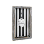 Farmhouse Modern Wooden Tray Black White Striped Decorative Serving Tray 10 x 6 x 1.5 Inch BandsCo Straps