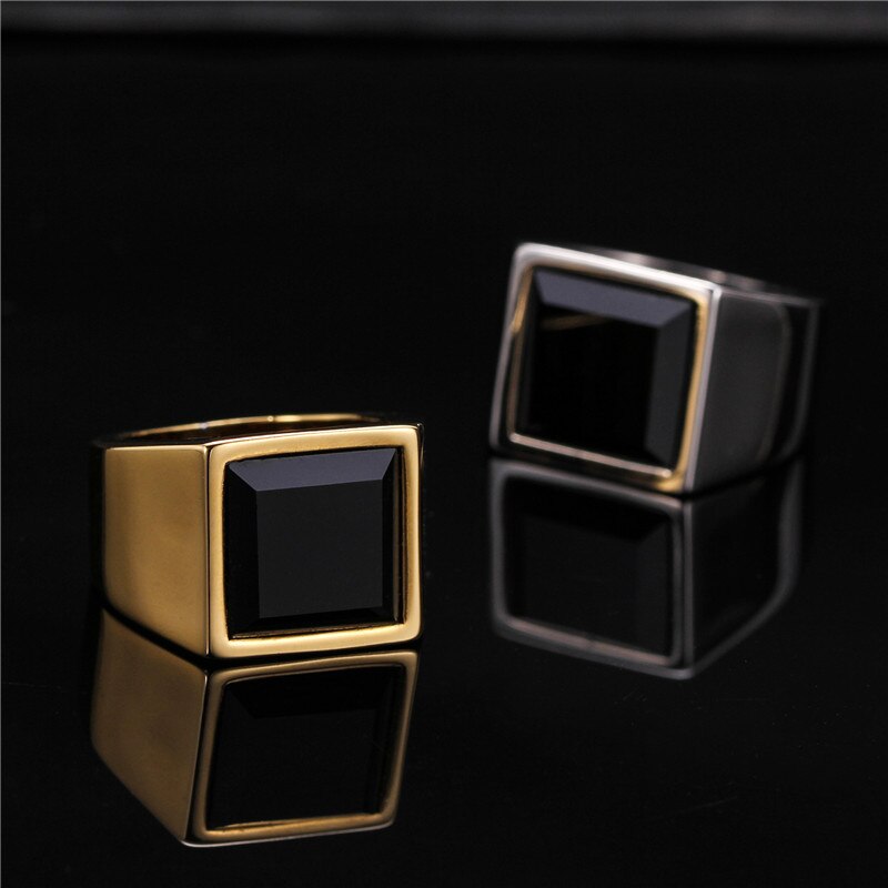 ZORCVENS Black Stone Rings for Men Pi-Mart