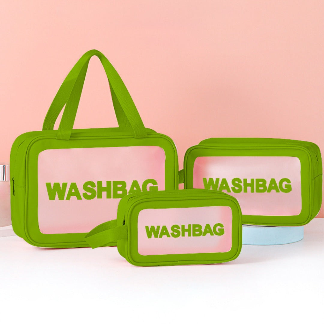 Frosted pu three-piece toilet bag, large-capacity pvc toiletries, translucent cosmetics, portable makeup bags,Makeup bags for women,Large makeup bag,Travel makeup bag, - SJB-DIAMOND ELITES