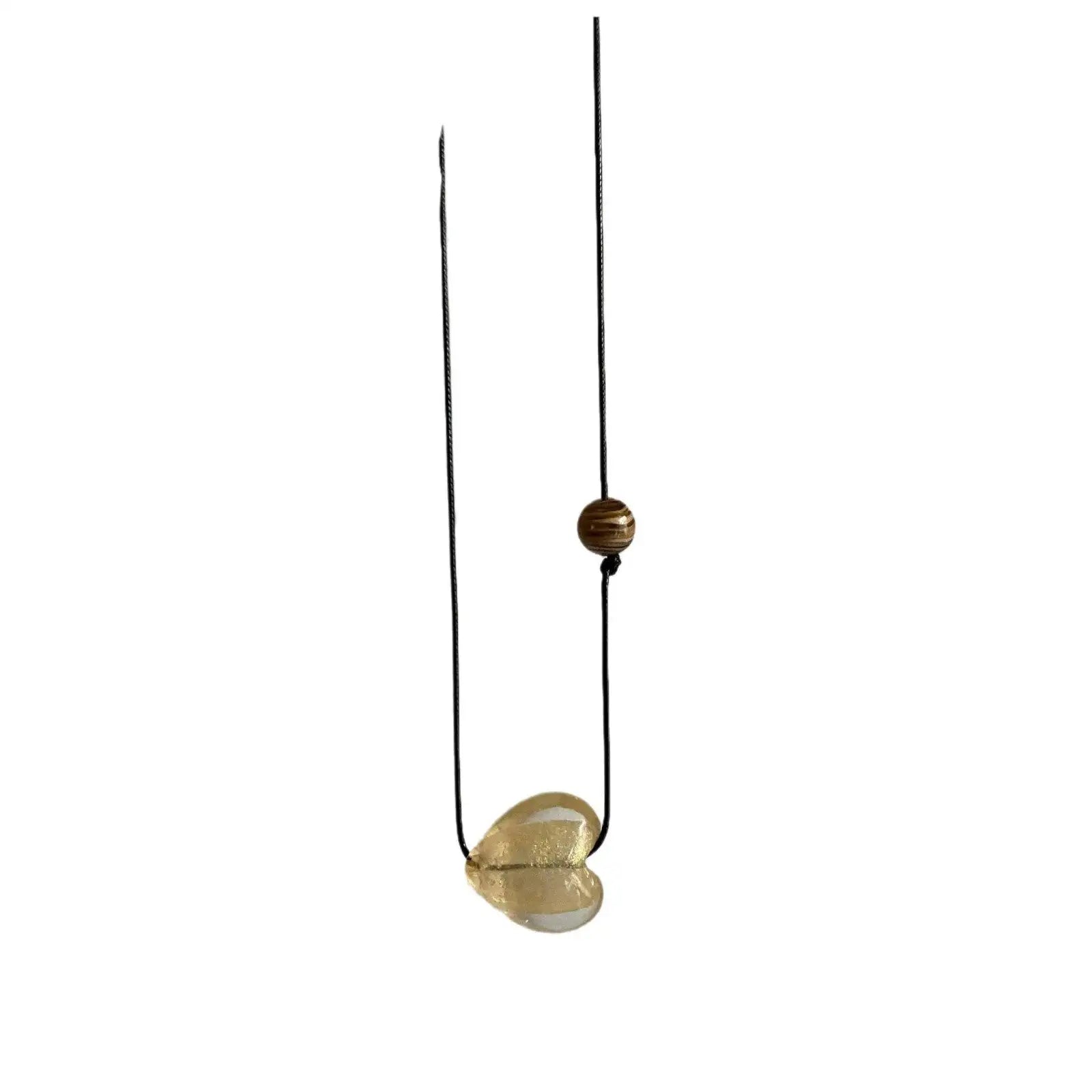 New Style Glass Love Pendant Design Sense Niche Long Necklace Lootquake LLC