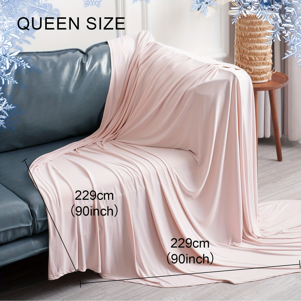 Cooling Blanket For Hot Sleepers - Soft, Breathable, Lightweight, Portable Silky Durable Single Layer Throw With Reversible Design, Ideal For Home Office Travel Car, Summer Use, Machine Washable - 1Pc Lootquake LLC