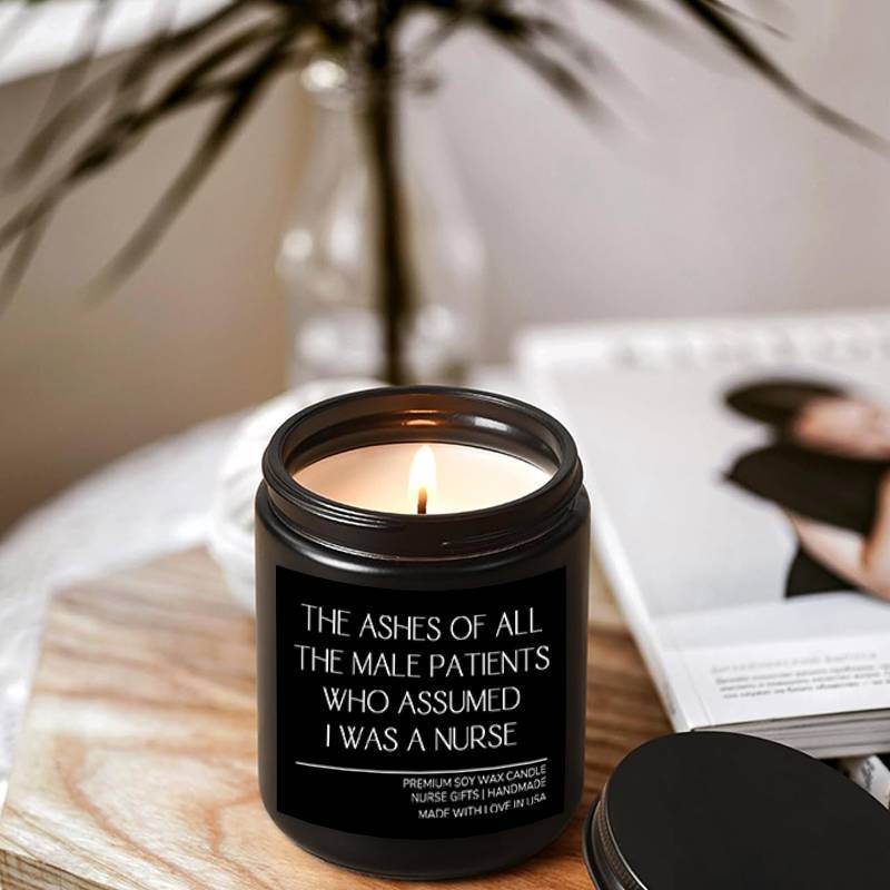 1pc Round Single-wick Scented Candle, 5.3Oz, Soy Wax, Beeswax, with Bow, in Glass Bottle, Extra Long Burn Time (12 Hours Or More), for Birthday, Labor and Delivery Nurse, Nurse Practitioner, Nursing School Student, Paramedic,