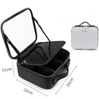 Smart LED Cosmetic Case With Mirror Cosmetic Bag Large Capacity Fashion Portable Storage Bag Travel Makeup Bags Pi-Mart