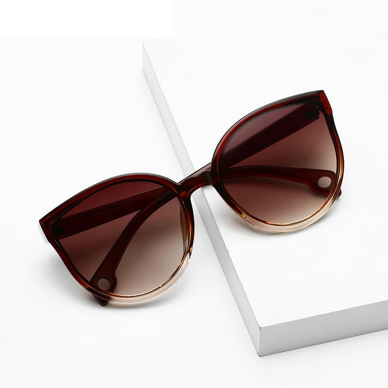 Luxury Modern Elegant Lady  Sunglasses WIth  Cat Eye Women Eyewear  Plastic Frame Clear Lens With  UV400 Protection - SJB-DIAMOND ELITES