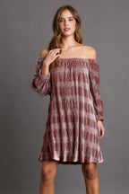 Off-Shoulder Balloon Sleeve Velvet Mini Dress For Women – Glamorous Off-Shoulder Dress, Balloon Sleeve Mini Dress, Luxurious Velvet Dress, Elegant Party Dress, Statement Mini Dress
