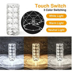 Table Crystal Rose Bedroom Lamp Pi-Mart