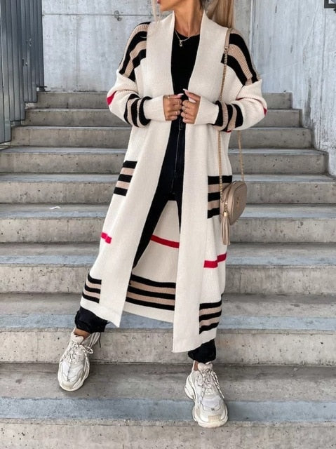 Women Stripe Sweater Casual Wear Pi-Mart