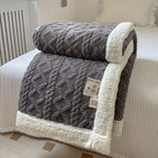 1pc Double-Sided Fleece Bed Blanket, Autumn And Winter Thickened Sofa Blanket, Air Conditioning Blanket, Suitable For All Seasons, Christmas present Lootquake LLC