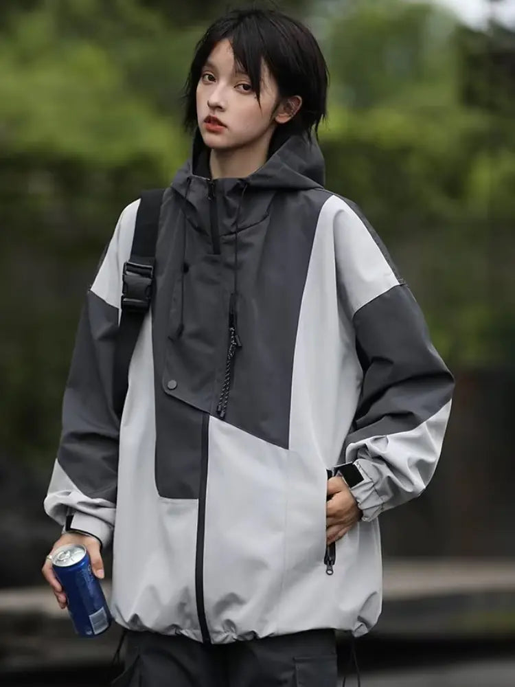 Harajuku Women's Overcoats - Chic Contrast Jackets Pi-Mart