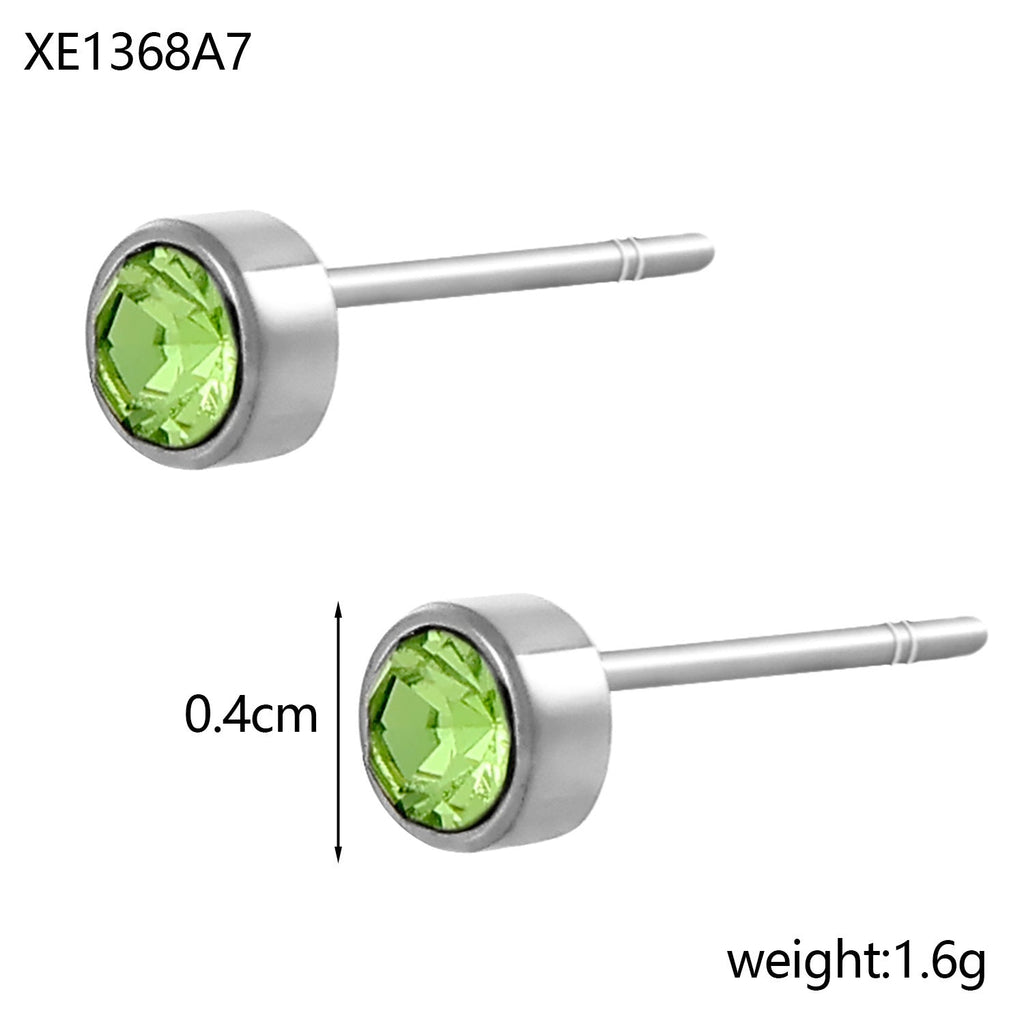 Stainless Steel Gold-plated Birthday Stone Constellation Diamond Bone Nail Pi-Mart