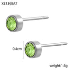 Stainless Steel Gold-plated Birthday Stone Constellation Diamond Bone Nail Pi-Mart
