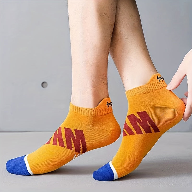 5 Pairs Unisex Letter Graphic Socks, Stylish & Breathable Low Cut Ankle Socks, Women's Stockings & Hosiery Lootquake LLC