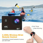 4K WIFI Action Camera: Unleash Your Visual Creativity with 170° Ultra-Wide Angle, Crisp 2" Display, And Ample 32GB Memory. Paired with A Remote Control Accessory Kit for Ultimate Convenience. Father's Day Gift, Capture And S Lootquake LLC