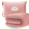 [Hot Selling] Ultra-Soft Embroidered Travel Blanket 2-in-1 with Pillowcase & Backpack Clip - Tear-Resistant, Allergy-Friendly Flannel for All Seasons Lootquake LLC