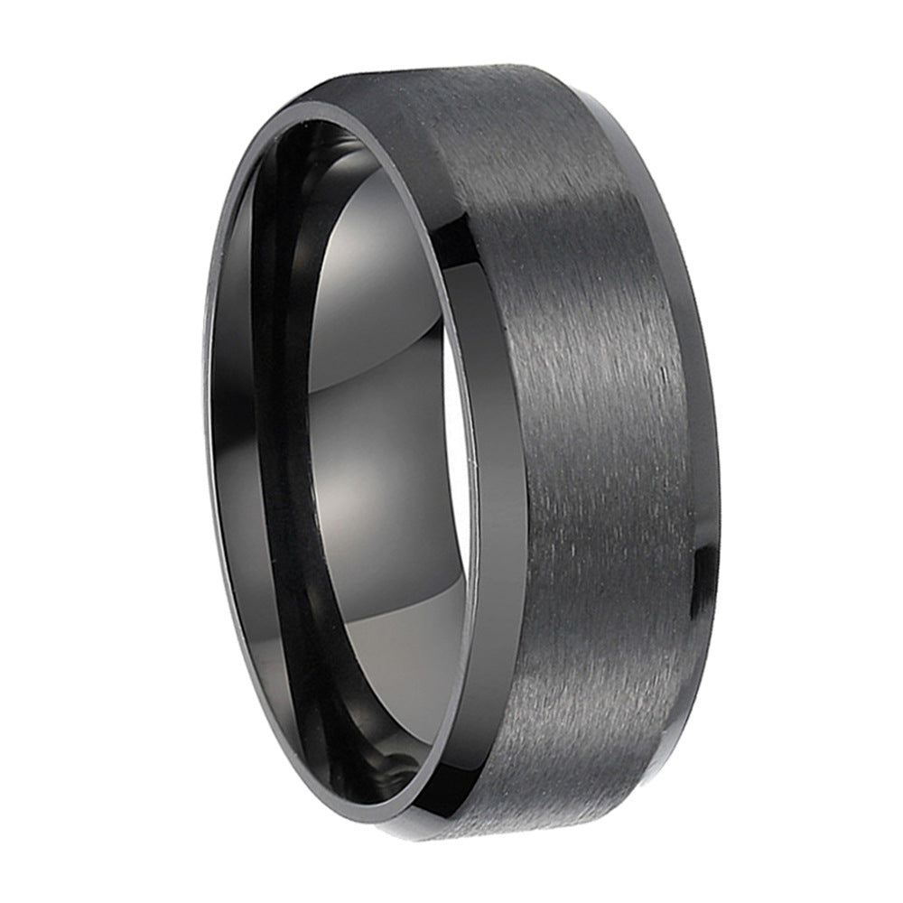 8mm Glossy Simple Stainless Steel Ring Men Pi-Mart