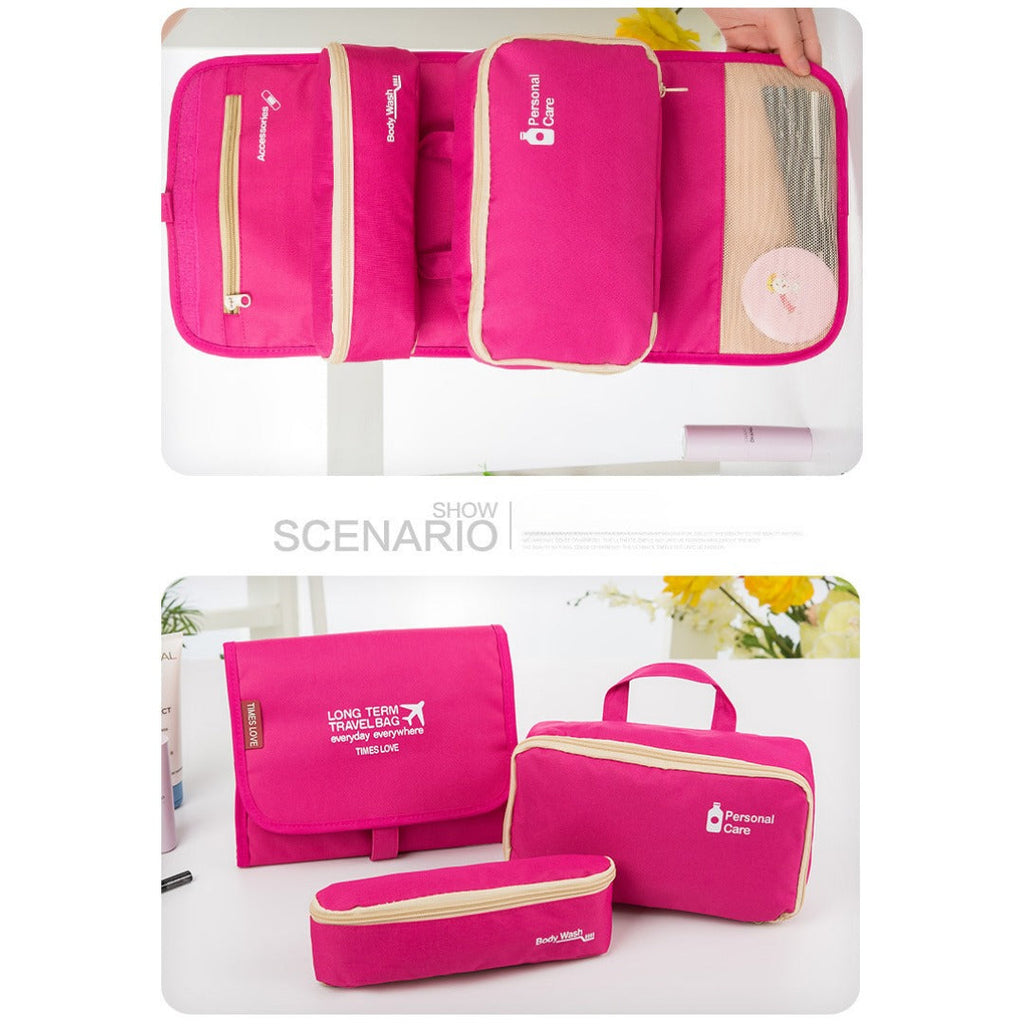 Outdoor Travel Toiletry Bags,Waterproof 3-in-1 Foldable Wash Bag, Makeup Hook Storage Bag, Toiletry Bag organizer, - SJB-DIAMOND ELITES