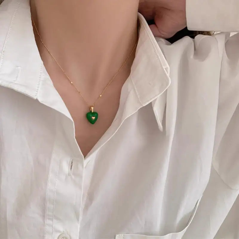 Colored Loving Heart Sweet Cool Necklace Light Luxury Minority Fashion Lootquake LLC