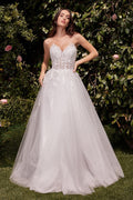 Strapless A-Line Lace & Tulle Wedding Dress Purplish Diva