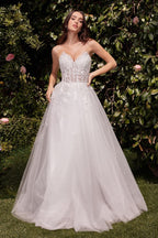 Strapless A-Line Lace & Tulle Wedding Dress Purplish Diva