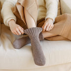 Ins Knitted Socks Winter Warm Thickened Solid Loop Socks High Ribbed Sweat-absorbent Floor Sock Pi-Mart