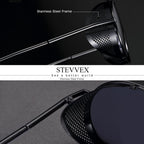 Luxury Round Metal Polarized Steampunk Round Sunglasses Retro sun glasses Glasses Vintage Style For Men and Women With UV400 Protection - SJB-DIAMOND ELITES