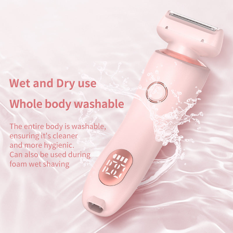 2 In 1 Hair Removal Epilator USB Rechargeable Trimmer Women Body Razor Face Leg Armpit Bikini Hand Pubic Shaver Hair Remover Pi-Mart