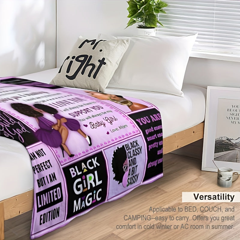 1pc To My Daughter Letter Blanket I Will Always Be There To Support You Love Mom, Women's Blanket Birthday Gift Winter Warm Blanket For Daughter Lootquake LLC