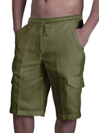 Men's Plus Size Drawstring Pocketed Shorts THRIXINE