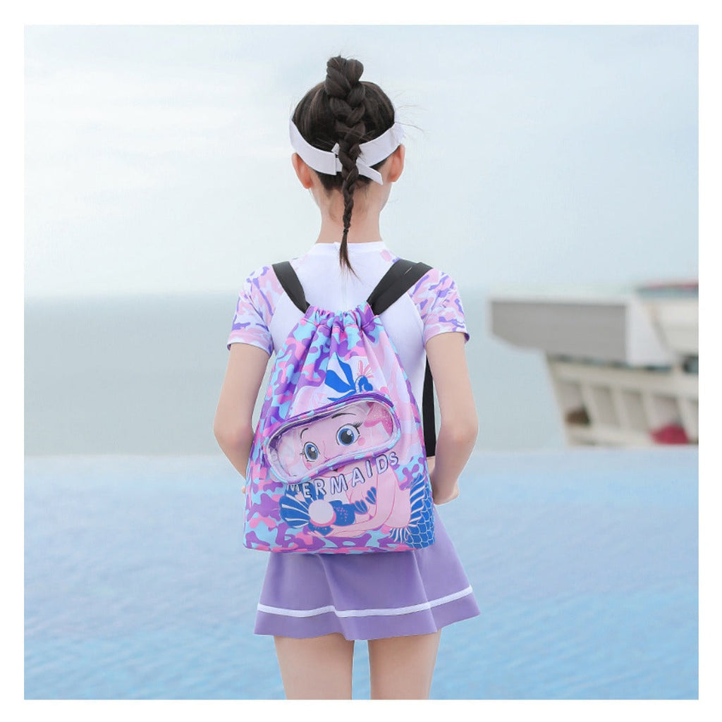 Children's swimming bag, wet and dry separation toilet bag, large-capacity swimming storage bag, beach storage bundle backpack. - SJB-DIAMOND ELITES