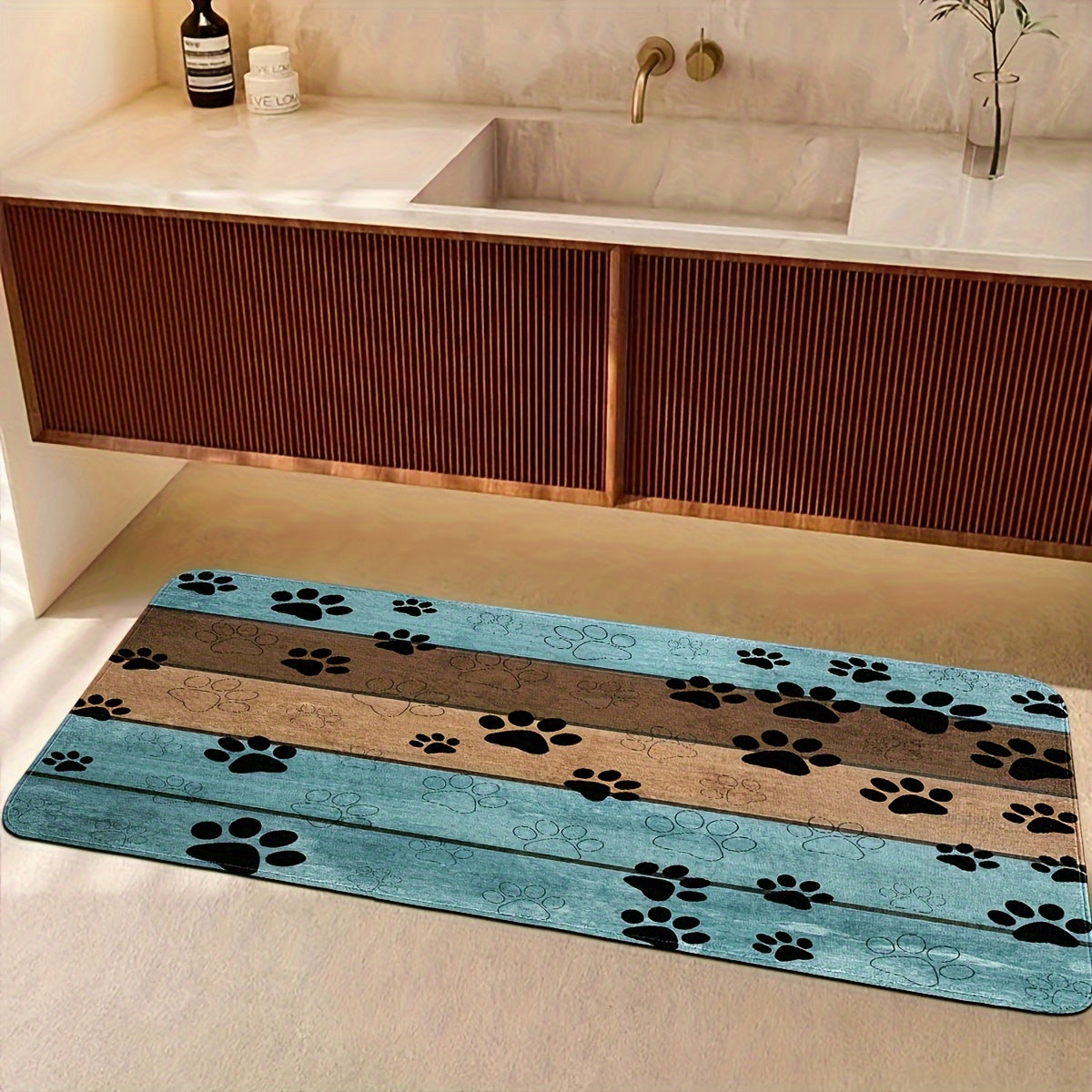 1pc Ultra-Absorbent Dog Paw Prints Doormat - Stylish Entrance Rug for Muddy Paws, Quick Drying, Non-slip Sleeping Blanket, Perfect for Busy Pet Homes Lootquake LLC