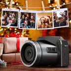 NBD 64MP Digital Camera for Photography, 5K Vlogging Camera for YouTube with 3" Flip Screen, 16X Digital Zoom, Autofocus, 2 Batteries, 32GB TF Card(S205, Black) Lootquake LLC
