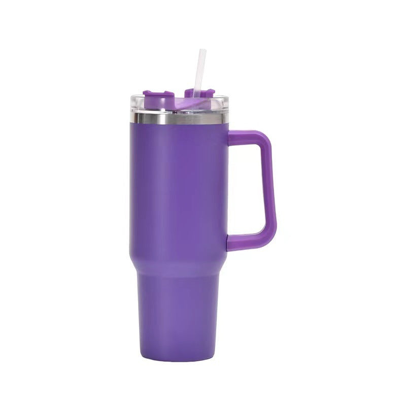 40oz Straw Coffee Insulation Cup With Handle Portable Car Stainless Steel Water Bottle LargeCapacity Travel BPA Free Thermal Mug Pi-Mart