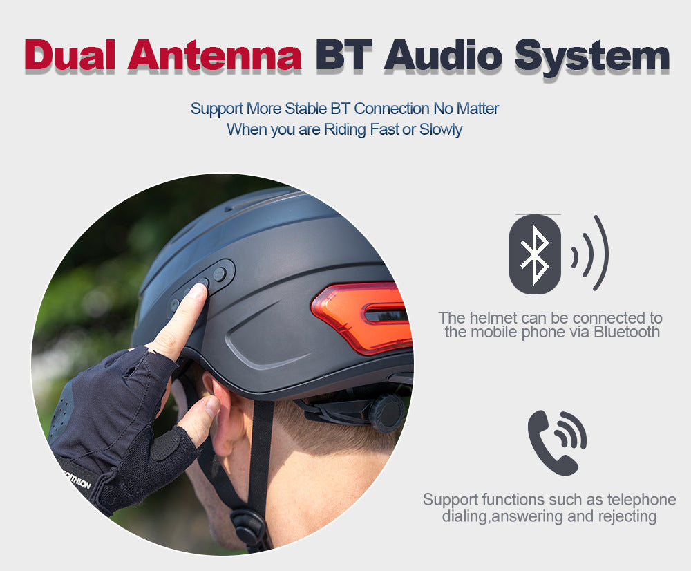Riding Helmet Camera With Bluetooth Turn Taillight Flashing Lootquake LLC