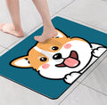 West Highland Corgi Teddy Diatoms Mud Absorbent Non-slip Floor Mat Pi-Mart