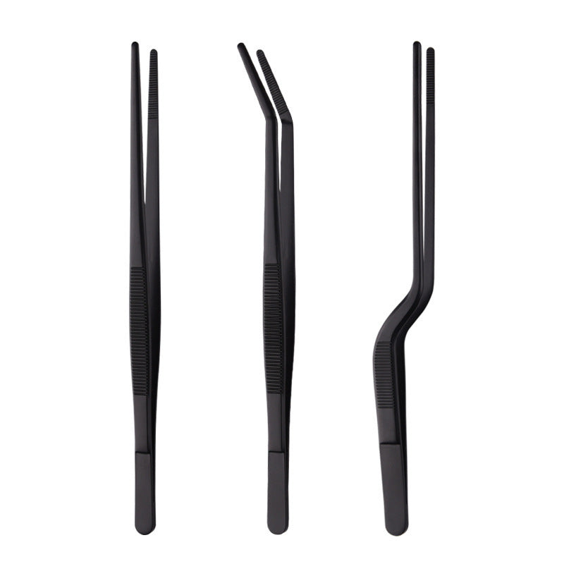 Stainless Steel Barbecue Tongs Outdoor Retro Long-handle Clip Fried Steak Anti-scald Restaurant Kitchen Plate Holder Pi-Mart