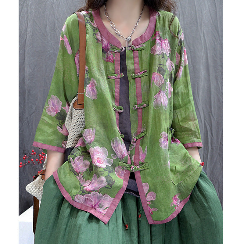 Cardigan Artistic Casual Loose Large Size Cropped Sleeve Top Pi-Mart