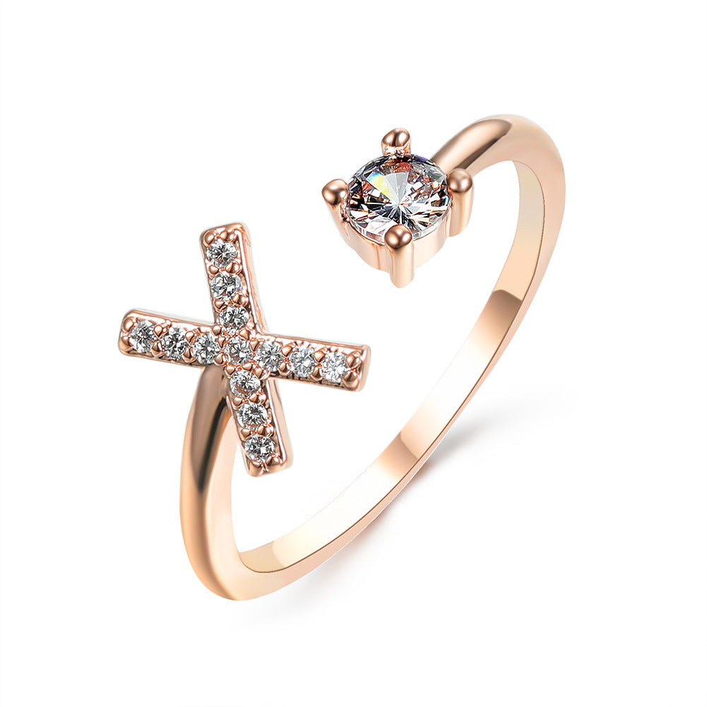 Adjustable 26 Initial Letter Ring Fashion Jewelry For Women Simple Elegant Jewelry Pi-Mart