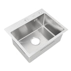 Single Basin Sink Set with Drainer, Stainless Steel Vegetable Washing Sink and Hose - SJB-DIAMOND ELITES