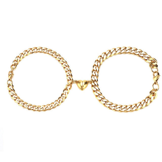 2Pcs Heart Magnet Bracelet for Lovers Pi-Mart