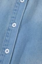 Beau Blue Washed Raw Hem Denim Shirt Dress