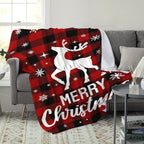 1pc Christmas Elk Blankets, Luxury Cozy Warm Flannel Fleece Throw Blanket, Black Bedspread For Couch Chair Bed Sofa Travel Lootquake LLC