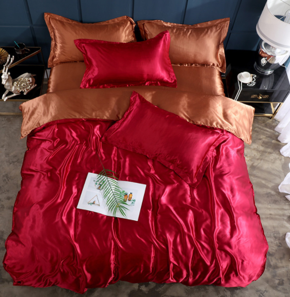 Bed Sheet Quilt Cover Naked Sleep Cool Silk Single Three Piece Set Pi-Mart
