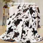 1pc Soft and Warm Cow Print Blanket - Lightweight Plush Flannel Fleece Throw for Sofa, Couch, Bed - Home Decorative Gift for All Seasons