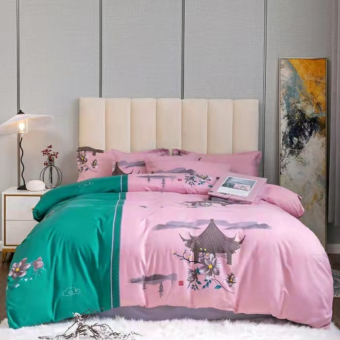 Thickened Brushed Four-piece Winter Bed Sheet And Duvet Cover Three-piece Bedding Set Pi-Mart