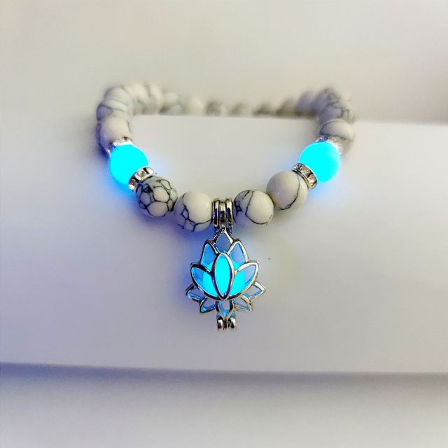 Glow In The Dark Natural Stone Bracelet Pi-Mart