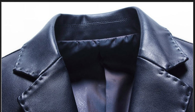 Middle Aged And Elderly Fathers Wear Loose Casual Leather Jackets Pi-Mart
