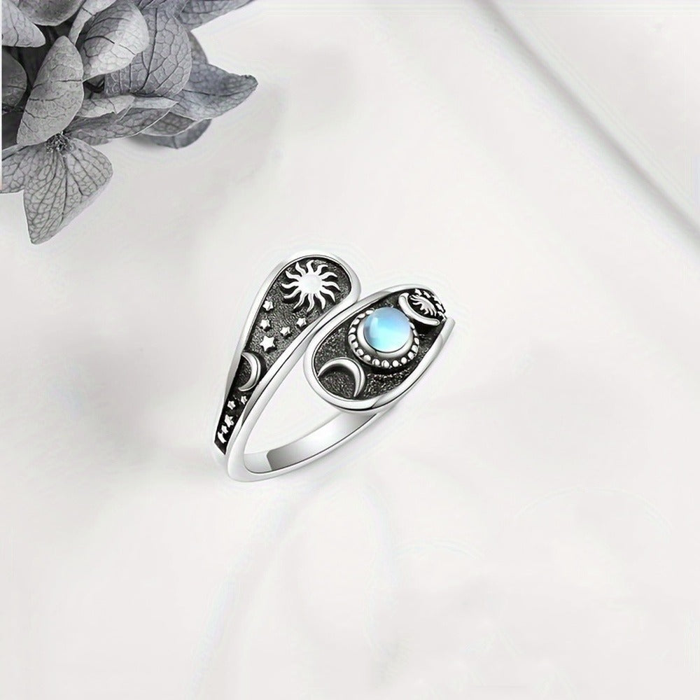 Moon Star Pattern Fashionable Women's Ring Pi-Mart