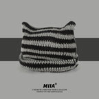 Cute Devil Knitting Striped Hat